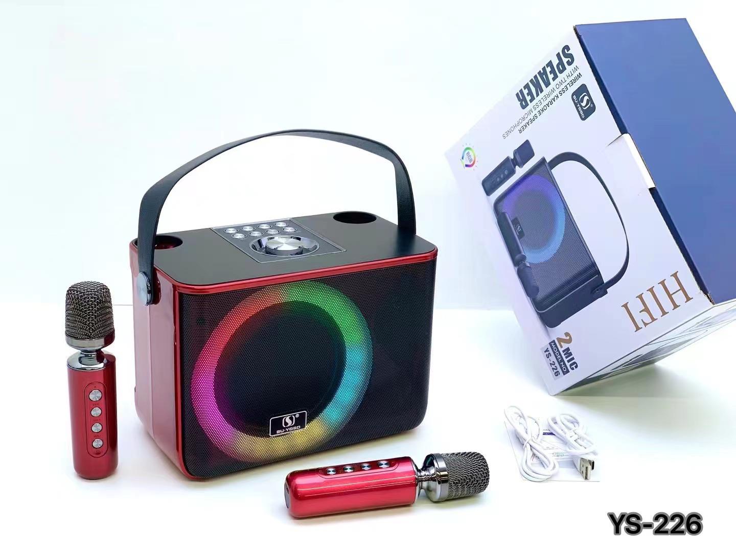

YS-226 Wireless Bluetooth Karaoke Speaker with RGB Lights & Microphone червоний