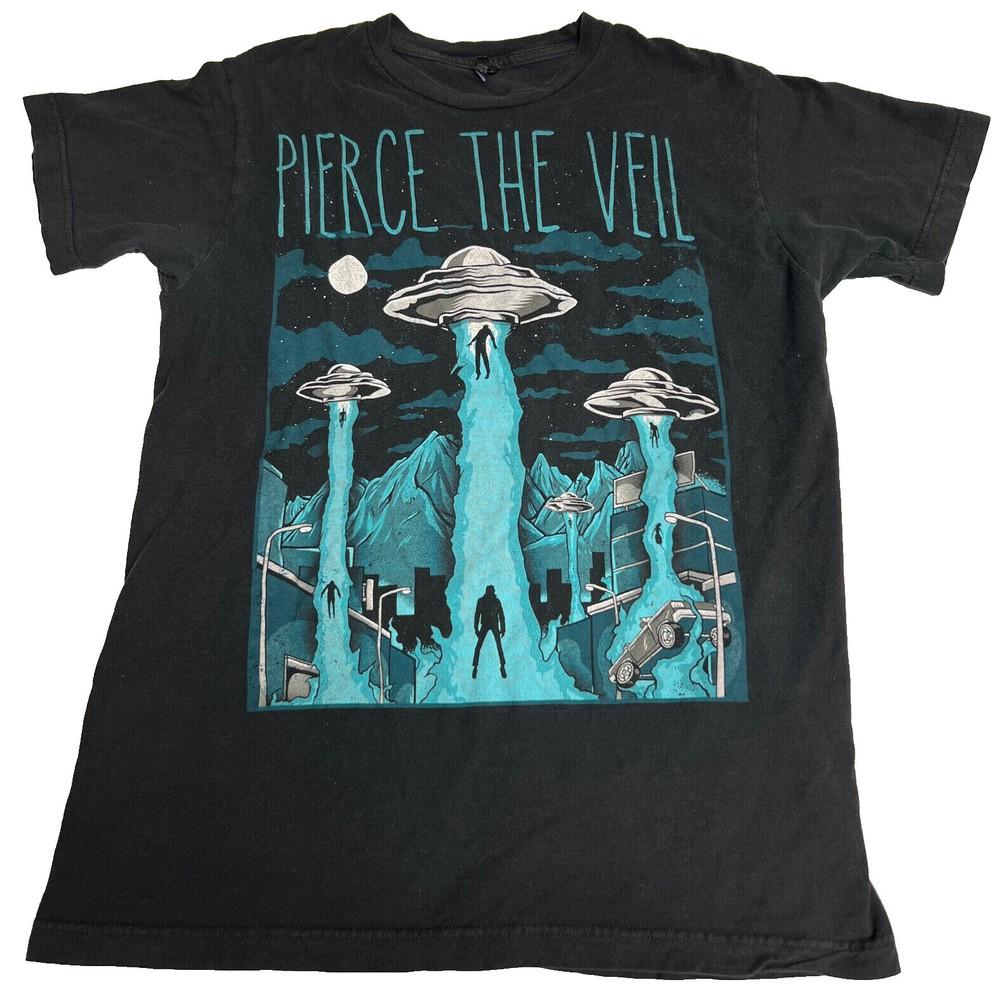 Футболка группы Pierce The Veil Футболка с инопланетным похищением Хлопок Унисекс Футболка S-4XL BO418 Унисекс Футболка M