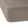 Cotton fitted sheet 140x200 smooth satin, dark beige