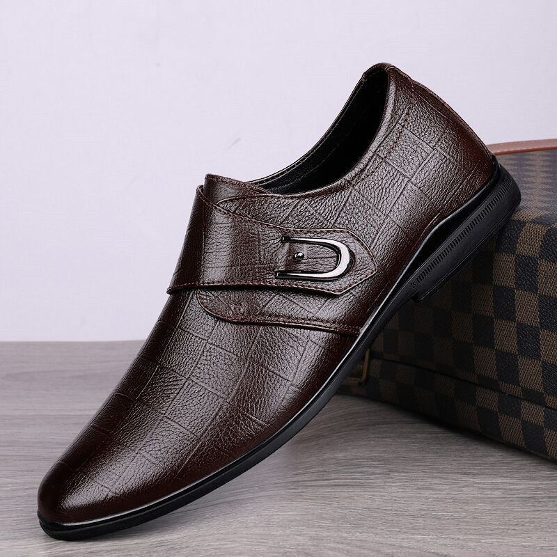 Fashion Business Round Toe Leather Shoes for Men Comfortable Classic Luxury Original Low Price Designer Cowhide Common Man Casual Shoe