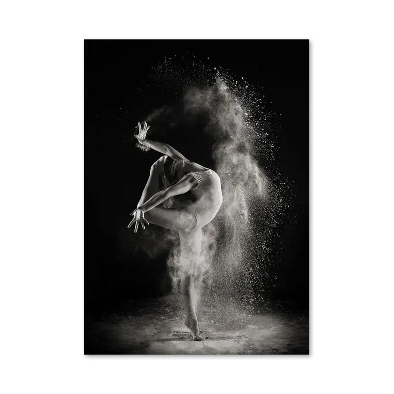 Zwart-Wit Balletdanser Canvas Schilderij Elegante Ballerina Houding Poster Print Wandkunst Afbeelding voor Woonkamer Huisdecoratie