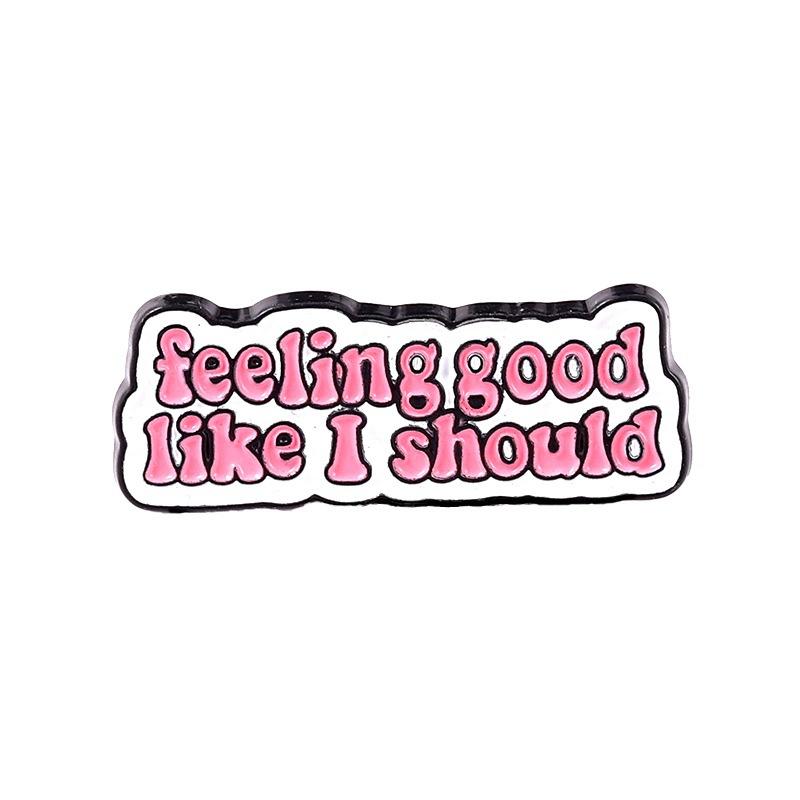 Enjoy The Little Things Enamel Pins Funny Quotes Girls Just Wanna Have Fun Cartoon Letter Metal Brooch Lapel Badge Jewelry Gifts