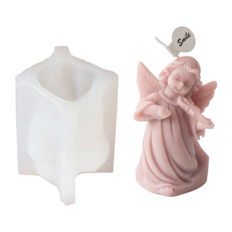 Angel Statue Candle Mold for Making Aromatherapy Candle Soap Fondant Baking Chocolate Molds DIY Craft Gypsum Ornaments