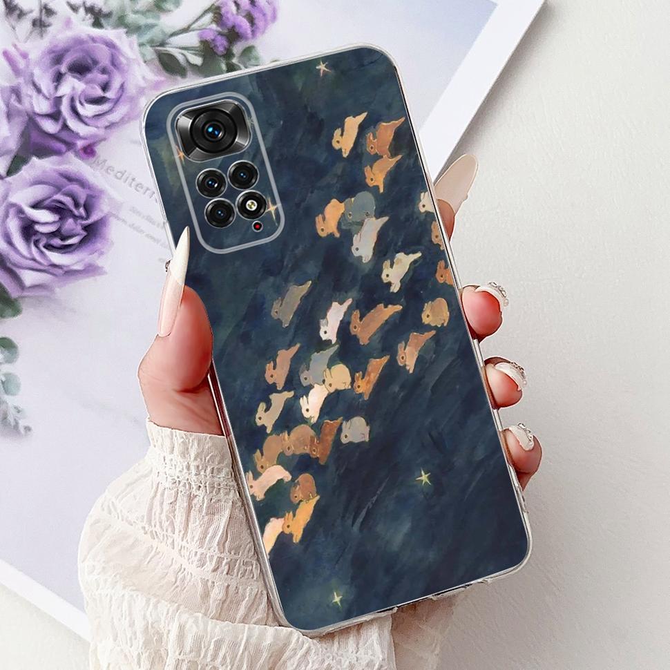 Cute Cat Cartoon Cover For Xiaomi Redmi Note 11 Casing Silicone Soft TPU Fundas Phone Back Case For Redmi Note 11 S 11S Coque