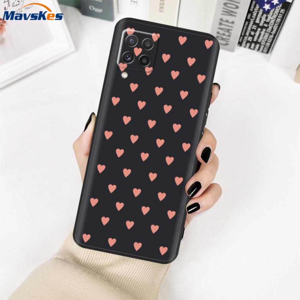 For Samsung Galaxy M22 Case SM-M225FV Black Bumper Soft TPU Cover For Samsung M32 4G M325FV Case Silicone M 22 M 32 Fundas Cute