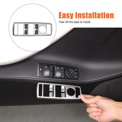Stříbrný ABS Panel Tlačítka Zvedání Okna Kryt Lišta Pro Tesla Model S 2014+