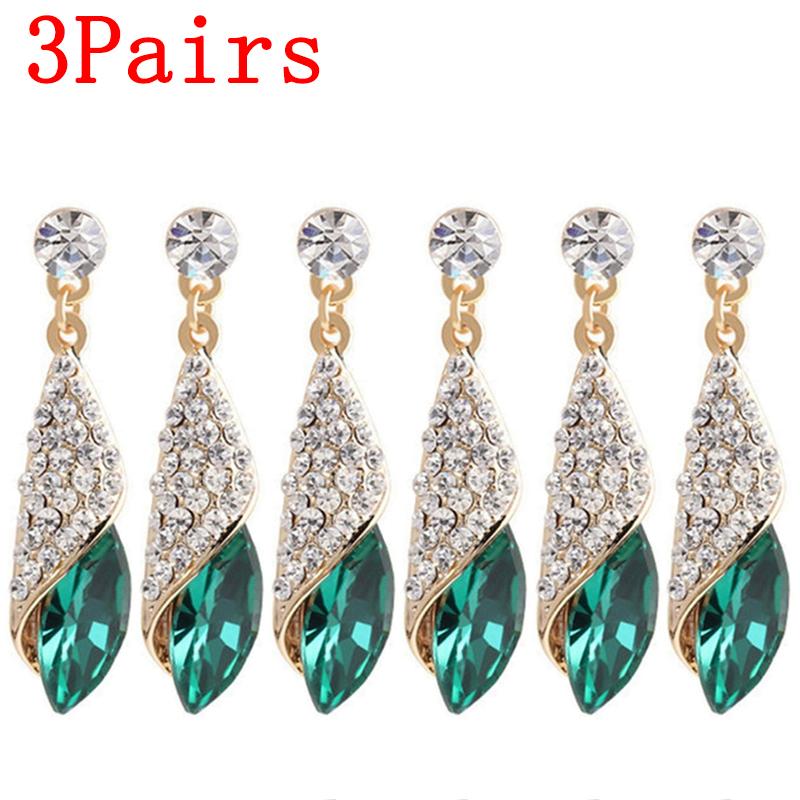 

Модные хрустальные серьги Женские серьги с горным хрусталем в виде капли воды Элегантные украшения для вечеринки Свадебные аксессуары для вечернего платья Сверкающие серьги-подвески для нее One Size