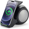 CENSHI Fast Wireless Charger with Bluetooth Speaker(15W) for Desktop,Built-in Mic and NFC,Wireless Charging Station Compatible with iPhone 16 15 14