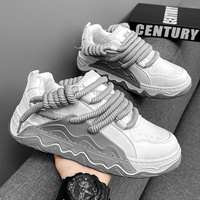 Fashion Designer Innovate Men Board Shoes Street Style Trend Versatile Leather Casual Shoes Male Flat Shoe Fashion No-slip Sneakers 2025