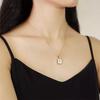 Stainless Steel Jewelry A-Z Letter Necklaces For Women's Jewelry Shell Necklace Square Pendants For Men