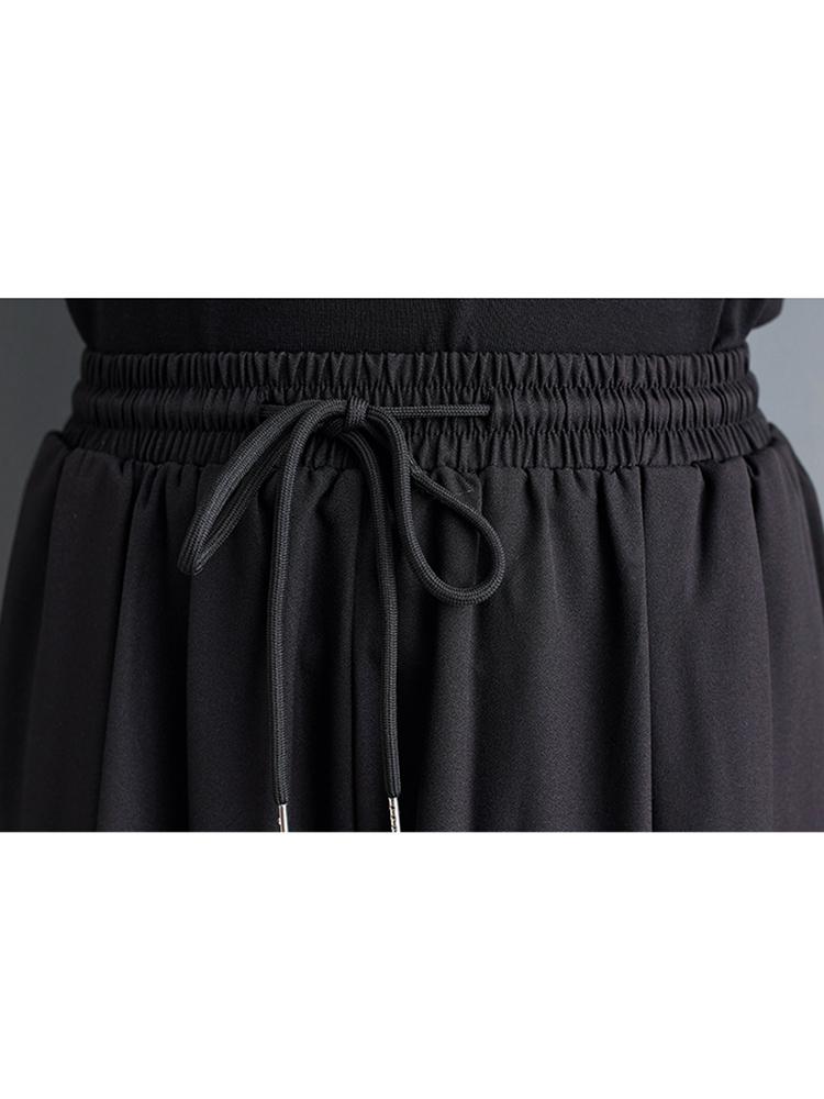 XITAO Elastic Waist Pocket Lace-up Pant GYX1548