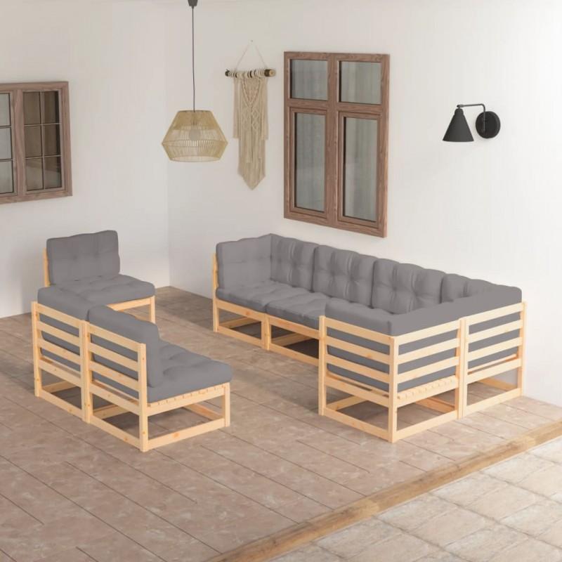 Day and Night - Day and Night Garden Furniture 8 Pieces and Cushions Solid Pine Wood