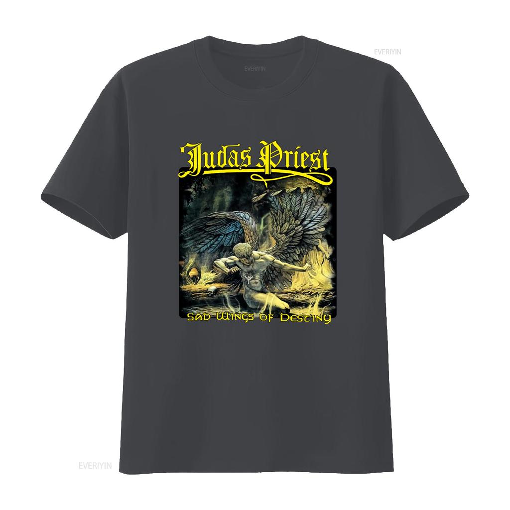 Judas Priest Sad Wings Heavy Metal Band T Shirt Rock Music Print vintage Washed Stylish graphic Comfortable homme Unisex