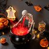 Luz de Noche de Miedo para Decoración del Hogar Bruja de Halloween Caldero Máquina de Niebla Ultrasónica Generador de Niebla con LED Brillante Atmósfera Misteriosa Bar Fiesta Espeluznante
