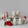 DIY Weihnachts-Serie Schneemann Schneestiefel Silikonform Handgemachte Aroma-Kerzenform Weihnachts-Elch Glocken Kerzenherstellungszubehör