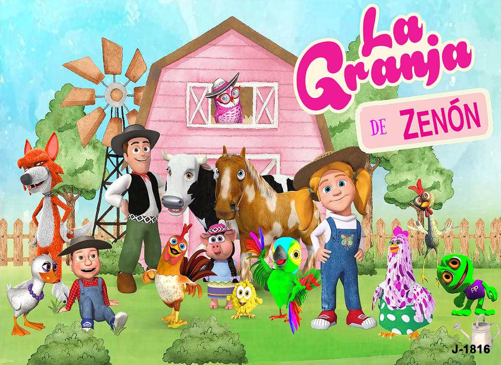Sfondo Personalizzato La Granja De Zenon Bambini 1° Compleanno Studio Fotografico Erba Verde Fattoria Stalla Animale Trattore Sfondo Fotografico