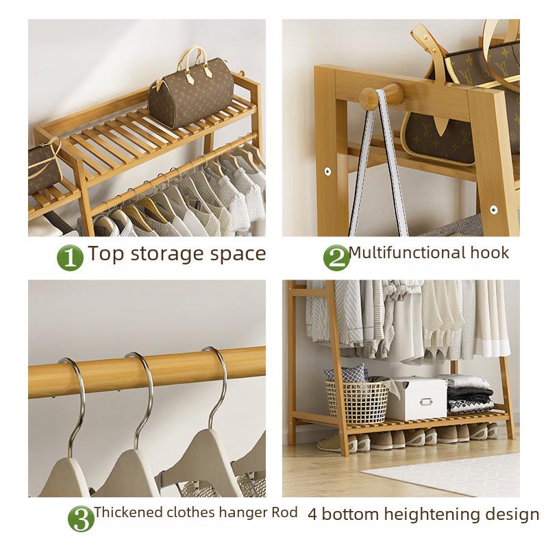 Freestanding Solid Wood Clothes Rack and Hanger