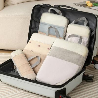 5Pcs 5 In 1 Set Waterproof Travel Organizer Bag Mesh Surface Foldable Clothes Storage Bag with Handle Compression