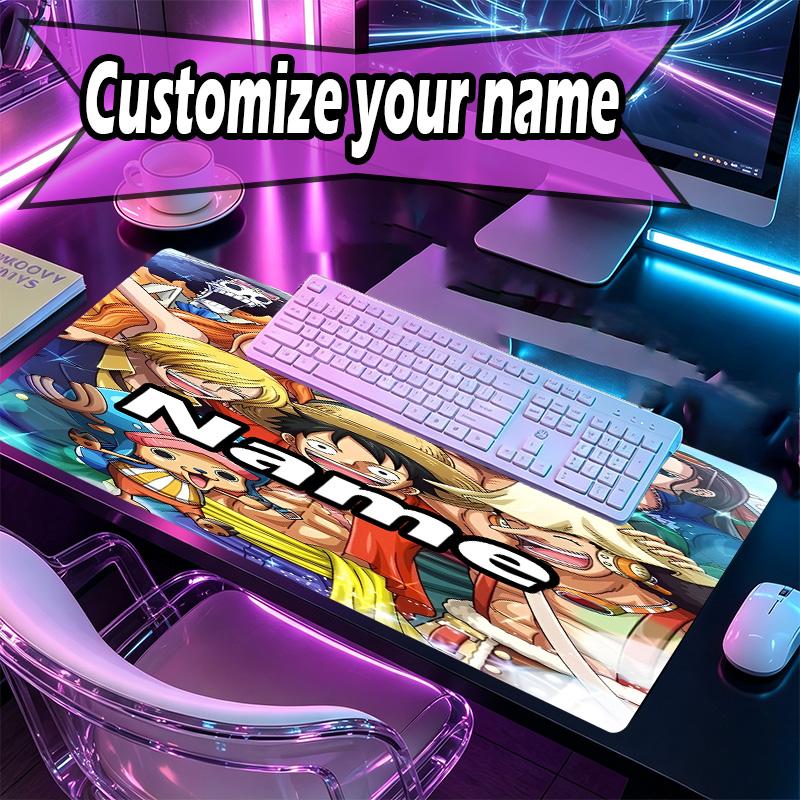 Custom Name Personalized One Piece Pattern Mousepad, Laptop PC Desk Mat, Decorative Desk Mat for Home Keyboard Pad Gift