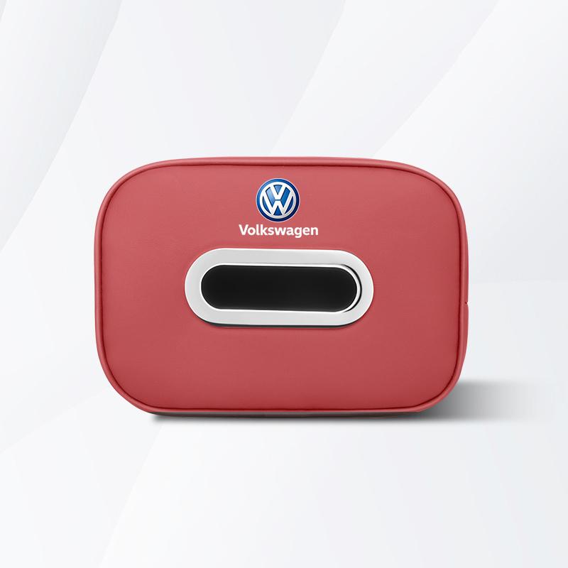 W151Car Tissue Box Car Interior Accessories For Volkswagen Golf Passat B6 Amarok T5 Tiguan Leather Tissue Storage Bag Kleenex Case