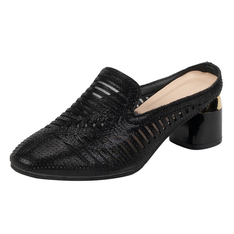 

Босоніжки Baotou з найтоншого волокна для жінок 2024 Новий гарячий розпродаж, літні гумові жіночі туфлі на високих підборах, гумові жіночі босоніжки Pu 35 чорний