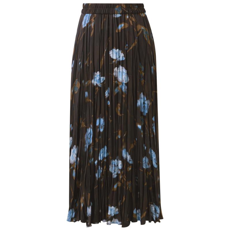 Sancai 2026 Весна Ретро Плиссированная Цветочная А-силуэта Миди Юбка M