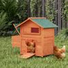 Wooden Chicken Coop with Nest, Waterproof Roof, Removable Tray, 2 Perches, Ramp, Window, for 2 Chickens, Ducks, Orange