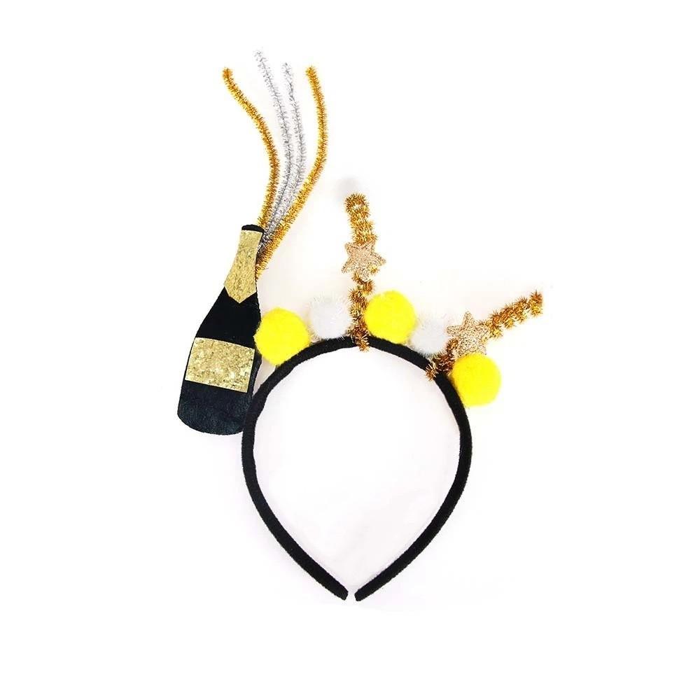 Party Decoration Christmas New Year Headpiece Star/Crown Glitter Hair Hoop  New Year Dress Up