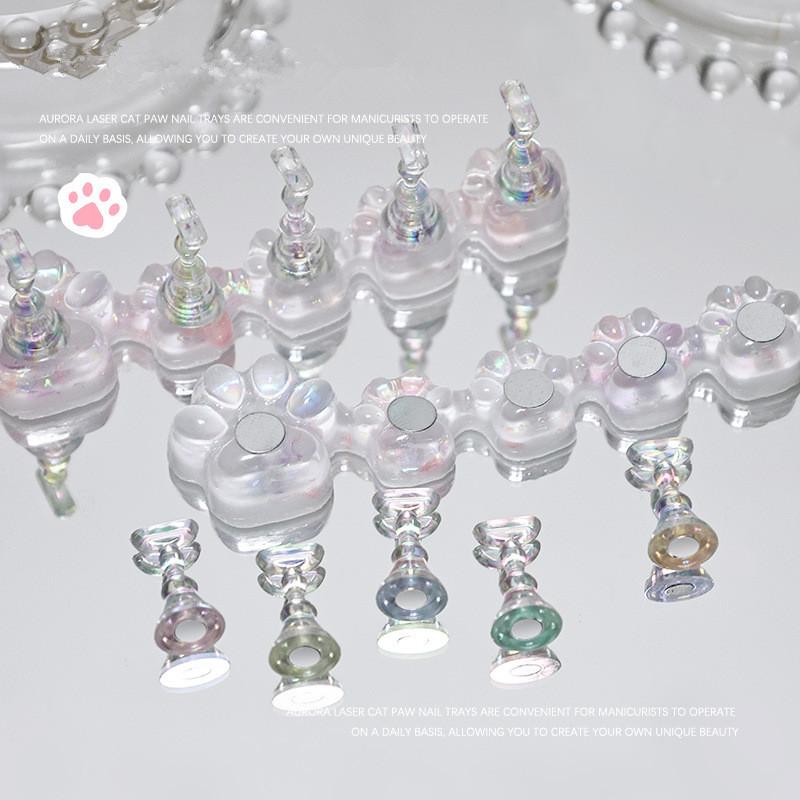 Cat Claw Nail Stand For Press On Nails Aurora Showing Shelves Nail Display Magnetic Holder Manicure Organizer Tools