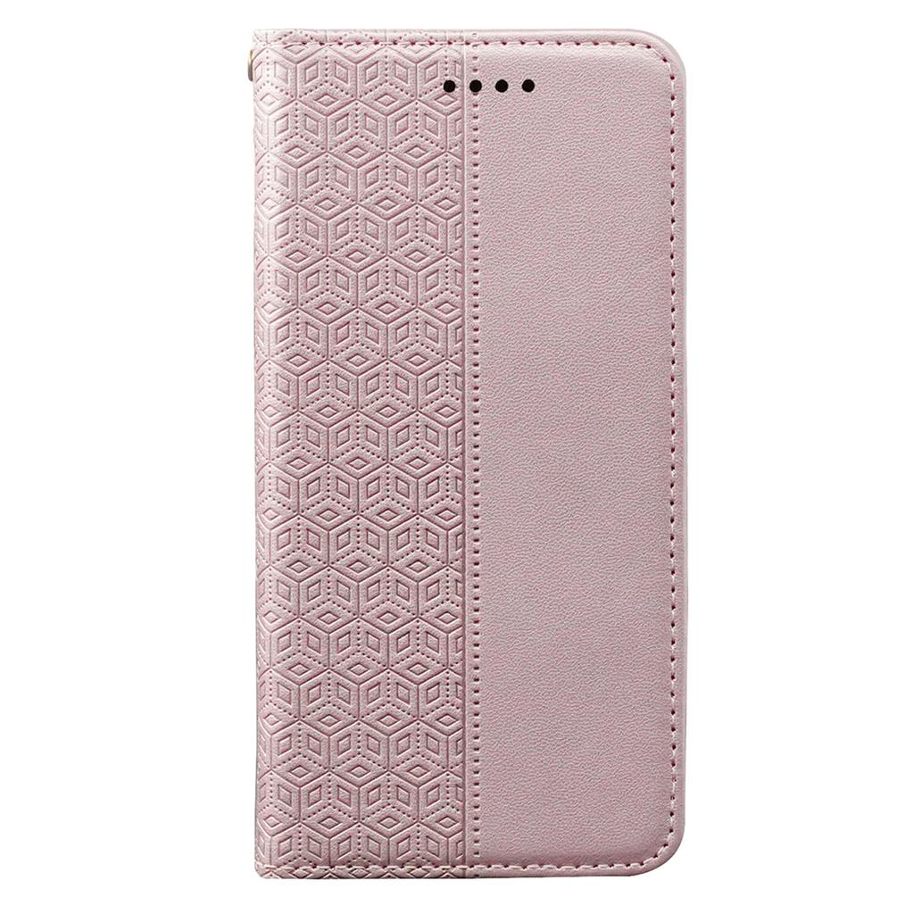 Pro Samsung Galaxy A26 5G Peněženkové pouzdro na telefon Silný magnetický Kostkovaný vzor Imprint Kožený flipový kryt