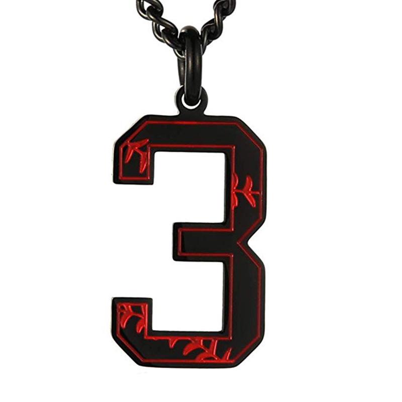 INS trendy stainless steel European and American fashion outdoor digital baseball necklace men's accessories titanium steel pendant
