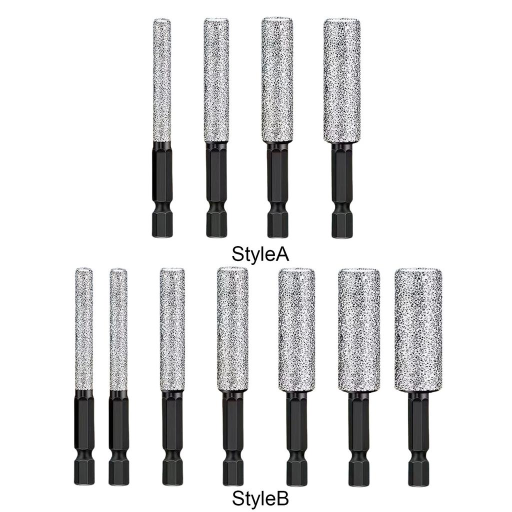 4/7Pcs 2-in-1 Hexagonal Shank Hole Opener Anti-wear Shank Brazing Hole Opener Dual-Purpose Dry/Wet Use Brazed Dry Drill Bit Set