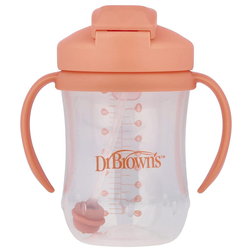 Dr. Brown's First Straw Cup for Babies, 6+ Months, Coral, 9 Oz (270 Ml)
