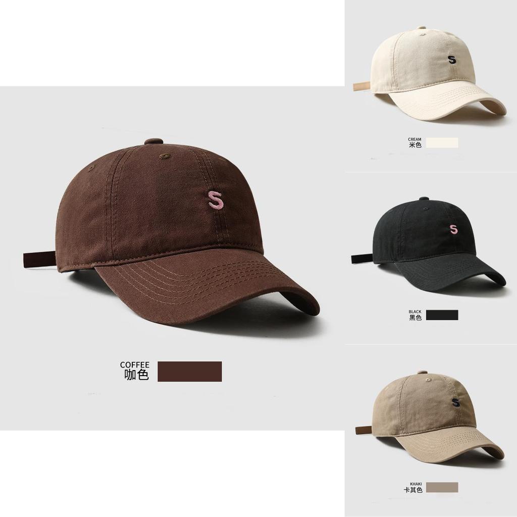 Casual Baseball Cap With Embroidered Letter S And Adjustable Fit For Summer Outdoor Activities