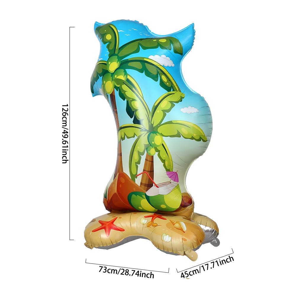 Large Standing 4D Coconut Palm Tree Pineapple Cactus Foil Inflatable Ball Hawaii Theme Summer Beach Birthday Wedding Party Decor