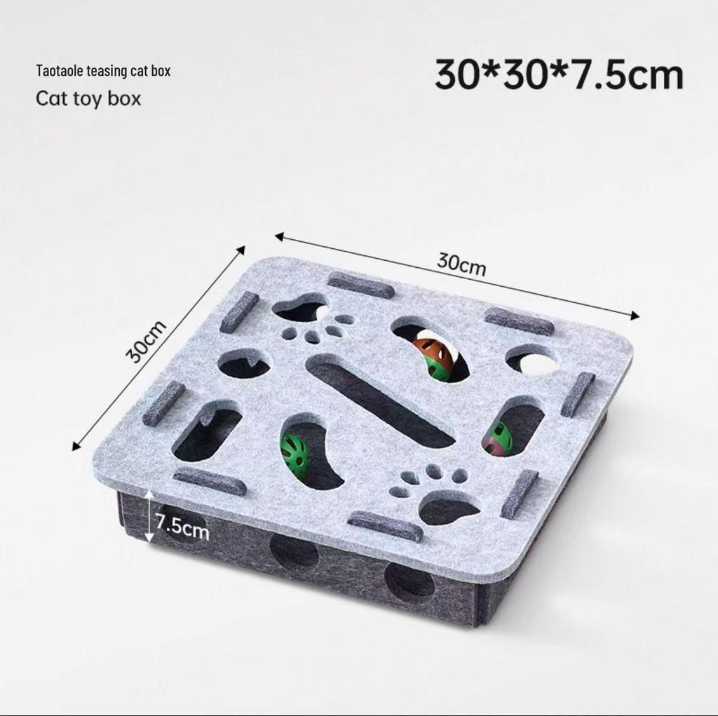 Cat Puzzle Box: Self-Play Boredom Relief Toy with Maze, Bell Ball, and Digging Holes