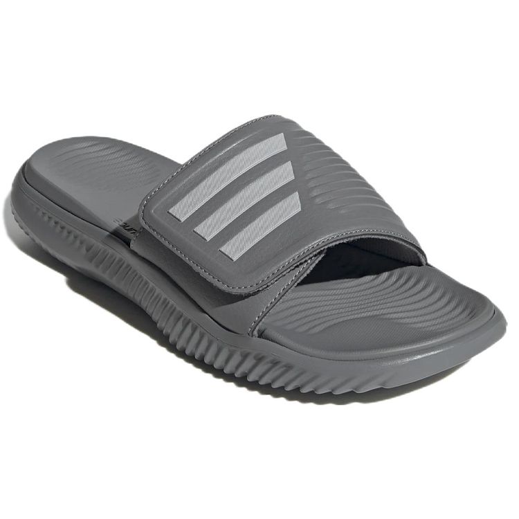 adidas Alphabounce Slide 2.0 Breathable Rubber Sole Non-Slip Slide Sandals Unisex Sandals Gray GY9419