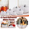Elegant Easy to Use Reliable 12 Pack Halloween White Plastic Artificial Pumpkins For Decor Diy Smooth