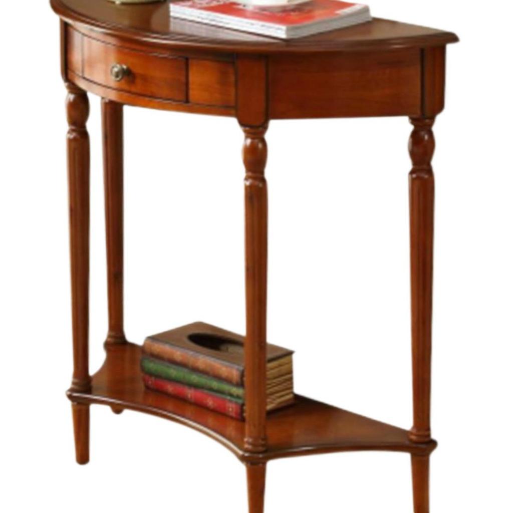 European Solid Wood Console Cabinet, Long Hallway Table, Semicircular New Chinese Style
