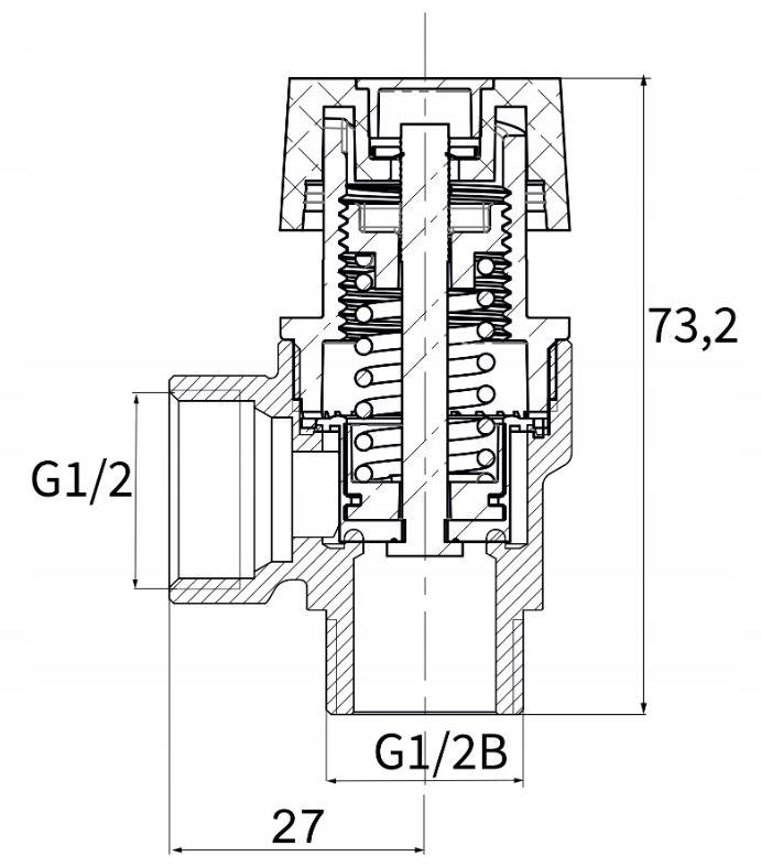 Zawór Bezpieczeństwa 1/2' X 1/2" 6 Bar Wz