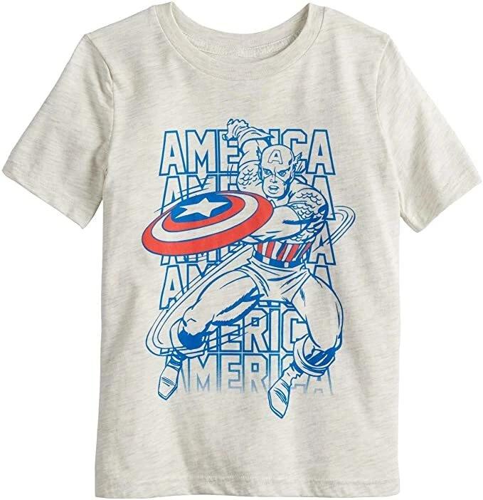 Jumping Beans Youth Boys Marvel Comics Captain America Tee Shirt New 4-12 L