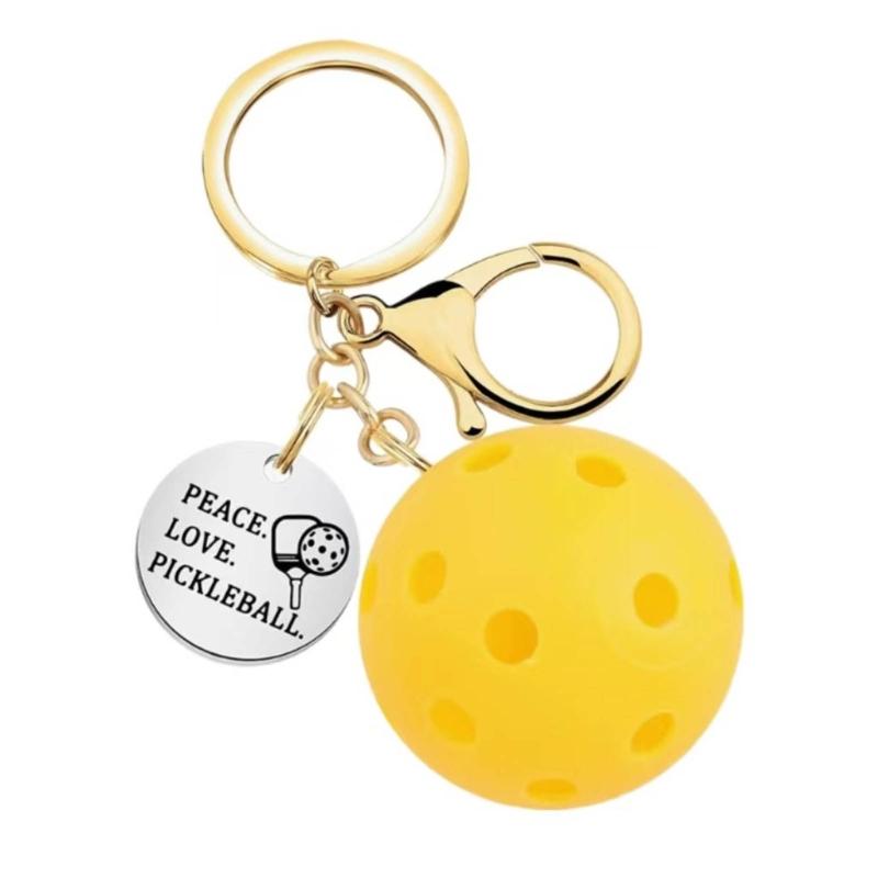 Fashionable Pickleball Pendant Keychain Bag Ornament Portable Key Chain Dangler Essential Pickleball Souvenirs жёлтый