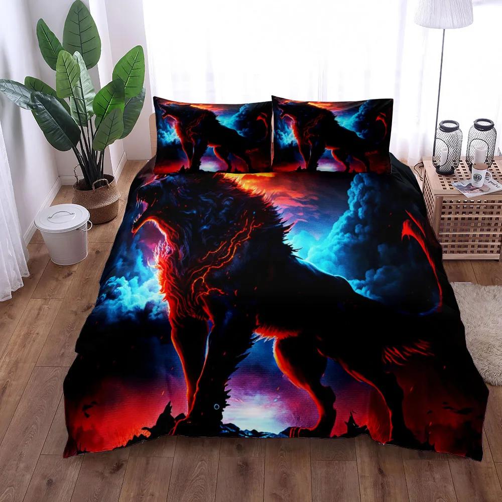 

Ghost Wolf Night Duvet Cover Set King Queen Double Full Twin Single Size Bed Set EU Twin(135x200cm)