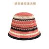 Women Hollow Floral Crochet Bucket Hat Breathable Openwork Wide Brim Sun Cap Lightweight Knit Fisherman Hat for Summer Daily Outdoor Travel Beach