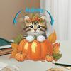 2D Flat Cat DIY Shaking Head Cat Pumpkin Diamond Painting Desktop Decorations