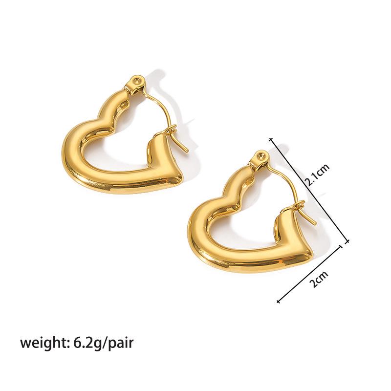 High-End 18K Gold Circle Earrings - Stainless Steel Women's Versatile Titanium Design
