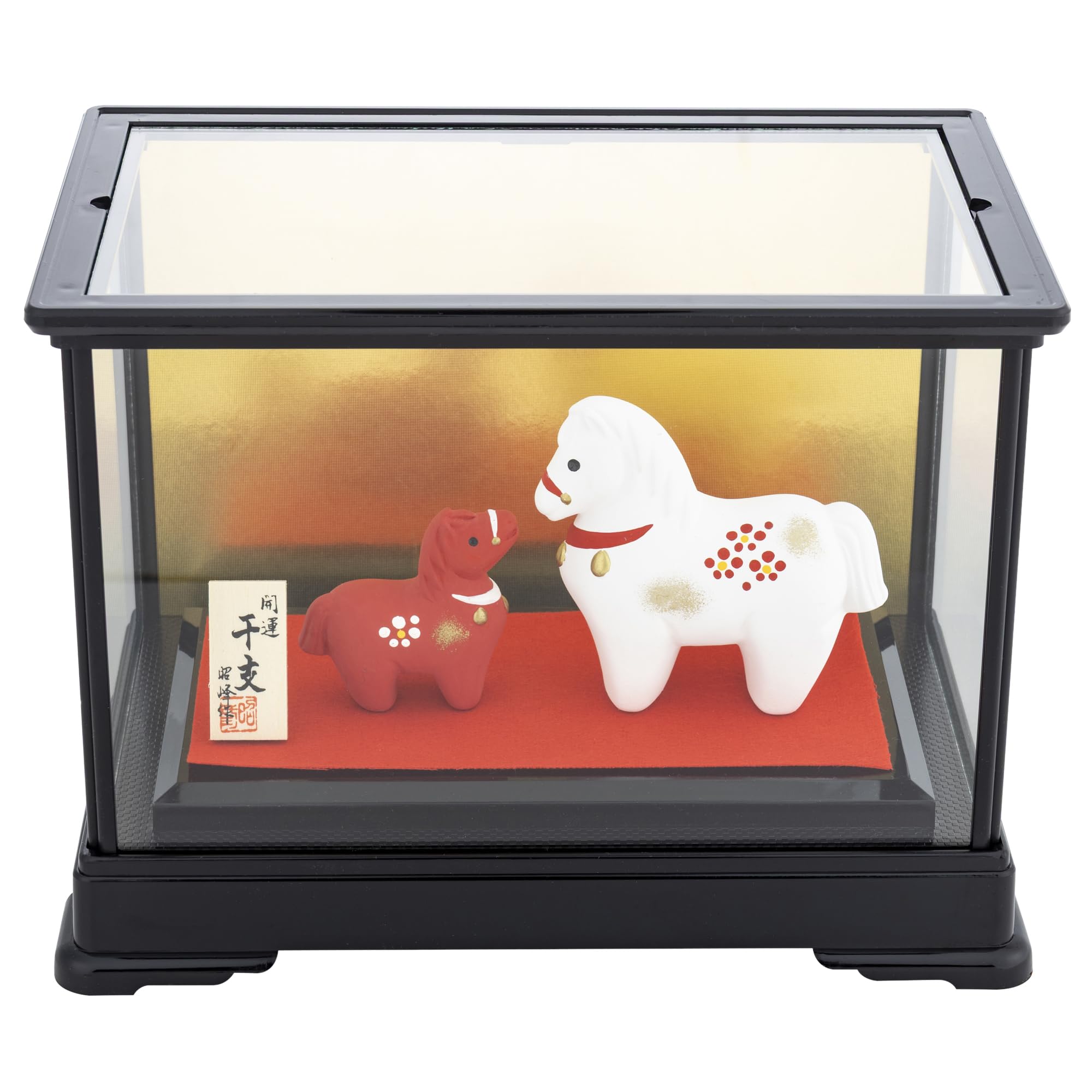 

Seto Pottery Company 2026 Zodiac Figurine - Compact Horse Figurine - New Year s Decoration - Good Fortune - Red and White Horse Parent and Child - Cas