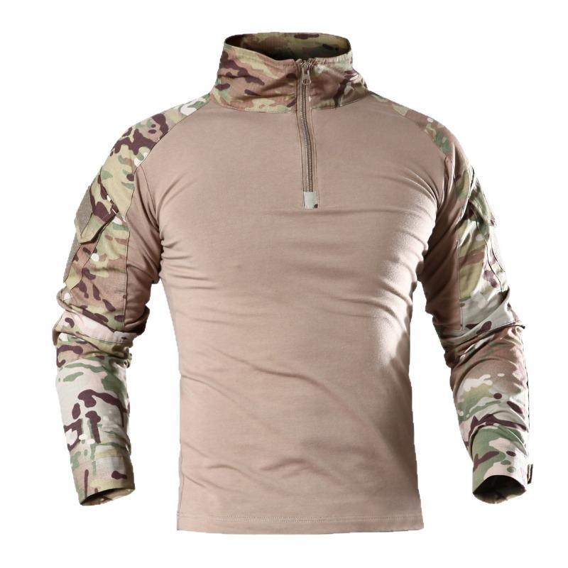 Outdoor Black Tactical Frog Suit for Male Military Fans Slim Quick-drying Long-sleeved Top as Training Uniform