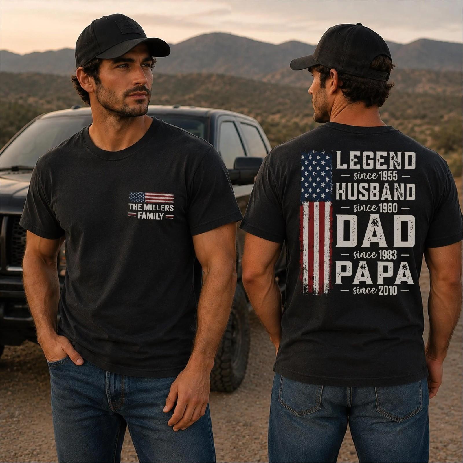 Comfort Colors Personalized Legend Husband Dad Papa, Custom Father s Day T-Shirt XXXL