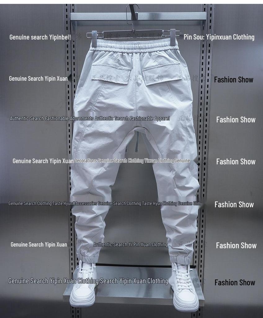 Men's Slim Fit Harem Pants - Versatile Stitching, Lightweight, Elastic Waist, Trendy Spring/Summer Wear